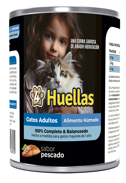 4 huellas gatos humedos